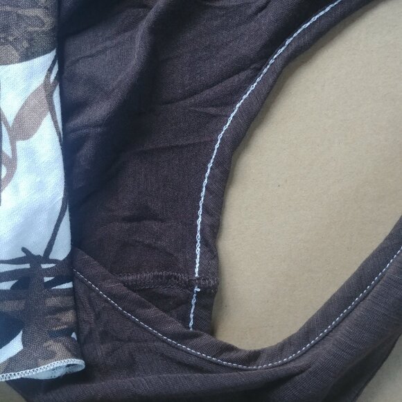 Jane & John brown white patchwork linen dress lagenlook size XL - Picture 10 of 15